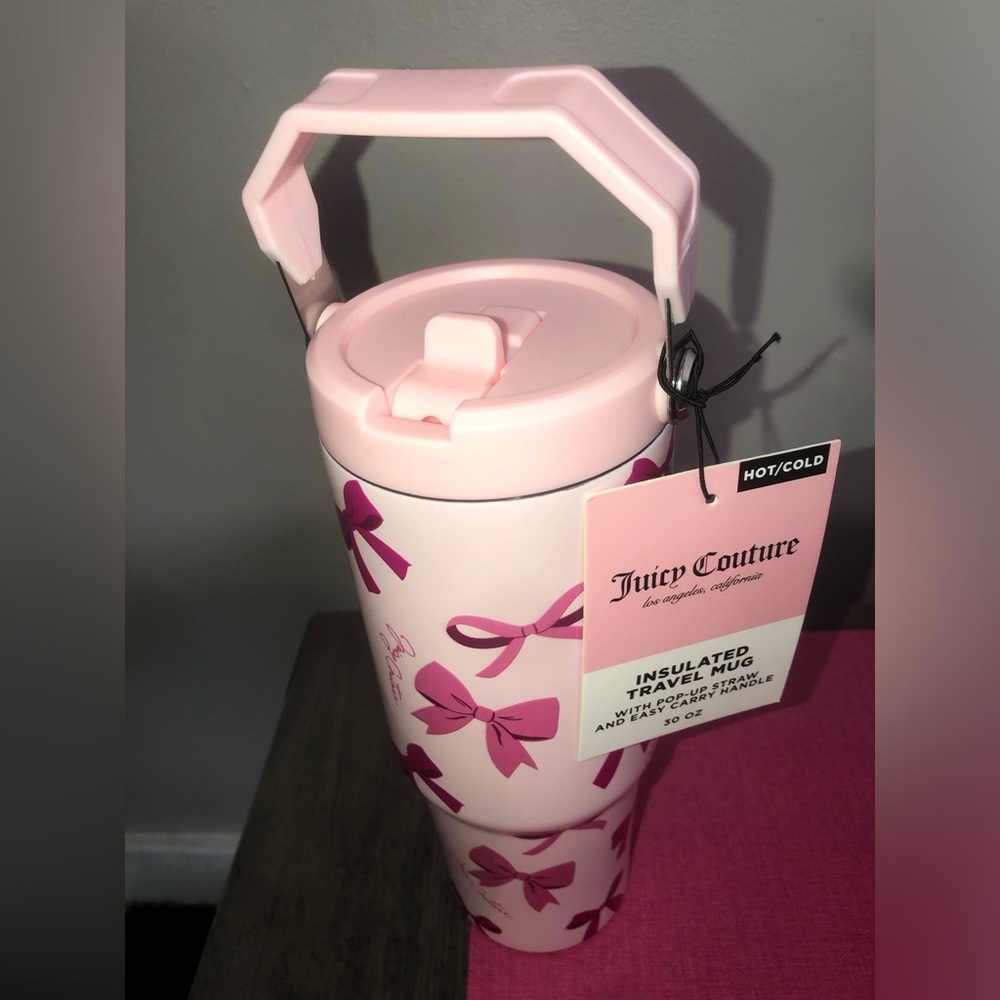 🎀 Juicy Couture Pink Bow Stainless Steel Insulated Travel Tumbler/water bottle